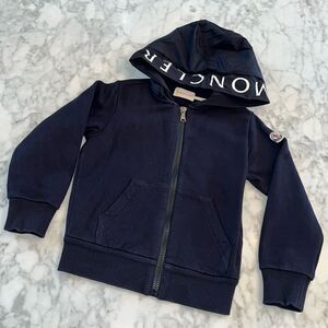 MONCLER BOYS LOGO HOOD ZIPUP SWEATSHIRT 6A
